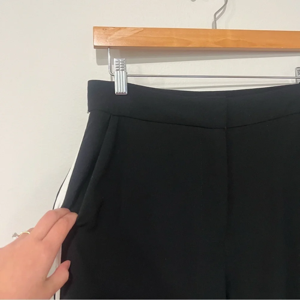 Jason Wu Black Wide Leg Side Stripe Trousers